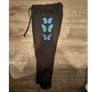 sweatpants with butterflies